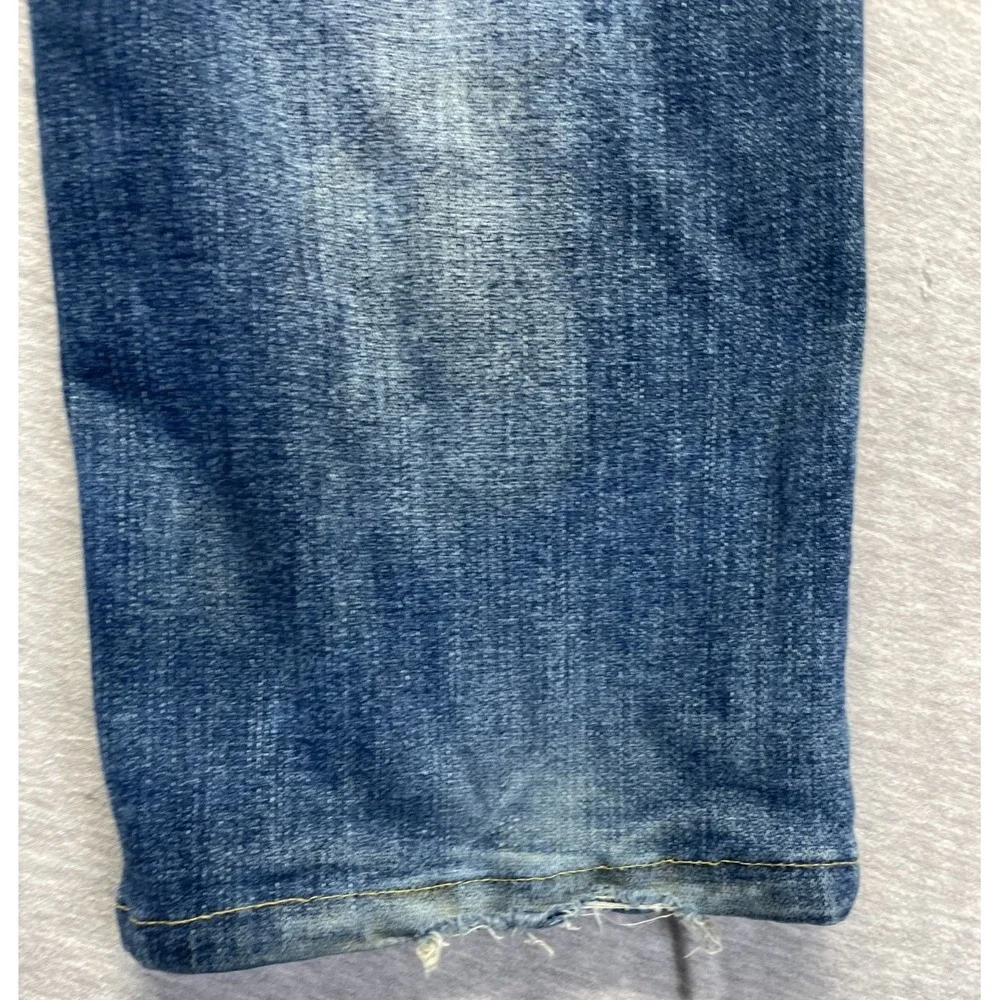 True Religion Jeans Men 36 Blue Medium Wash Denim Cotton Straight Leg Distressed